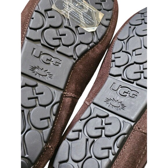 UGG Ascot Slip On Loafers Espresso Brown Comfort Shoes Wool Sherpa Lined Mens 7 - Picture 14 of 15